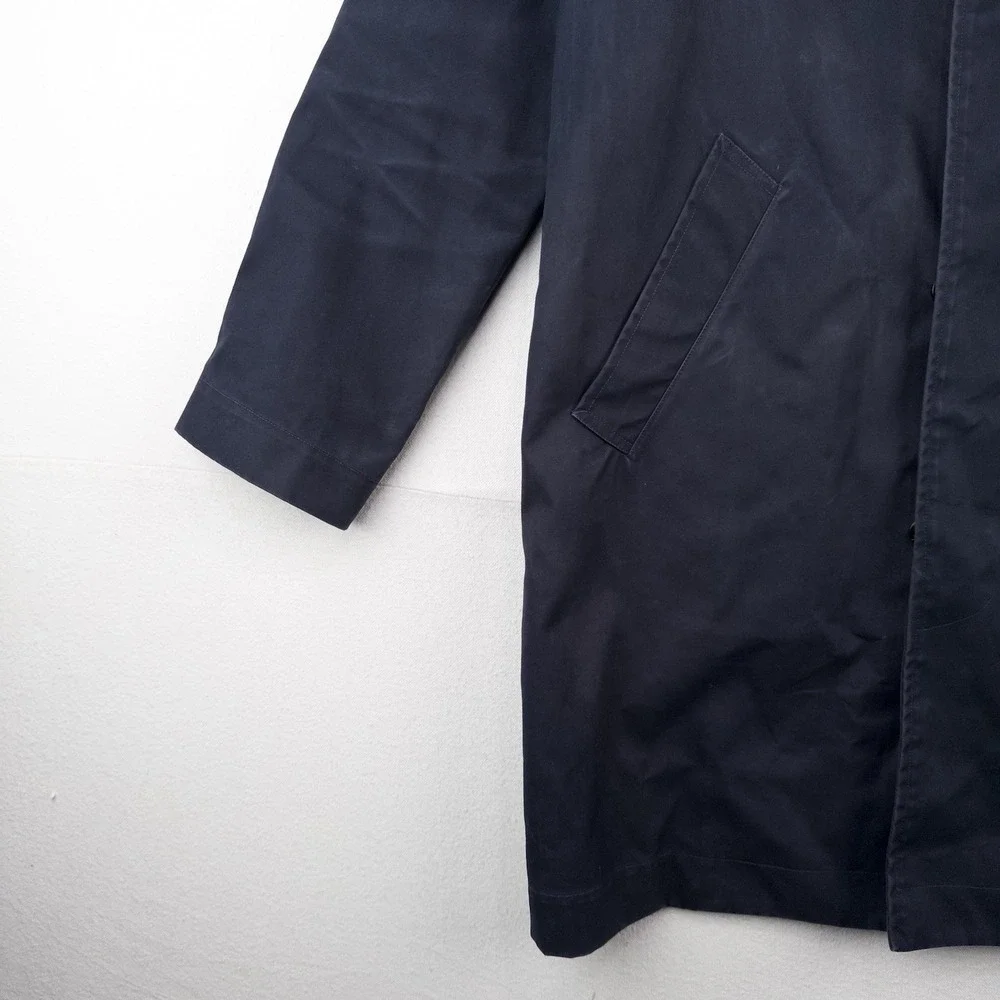 APC Navy Blue Hooded Trench Rain Coat Mac Parka Jacket Men's Small S